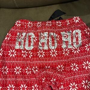 Pink Victorias Secret size M sleep pants with HOHOHO in diver and rhinestone